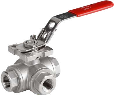 Stainless Steel Threaded 3 Way Ball Valve