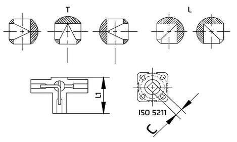 Stainless Steel Threaded 3 Way Ball Valve — site.urun_teknik_cizim