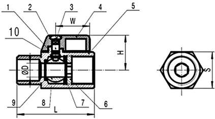 Paslanmaz Mini Küresel Vana — site.urun_teknik_cizim