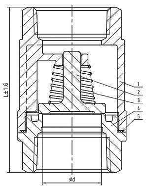 Stainless Steel Threaded Spring Loaded Vertical Check Valve — site.urun_teknik_cizim