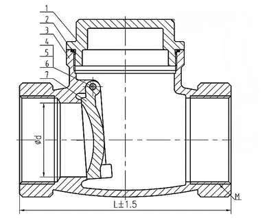 Pirinç Dişli Çalpara Çek Valf — site.urun_teknik_cizim