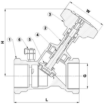 Bronz Dişli Statik Balans Vanası — site.urun_teknik_cizim