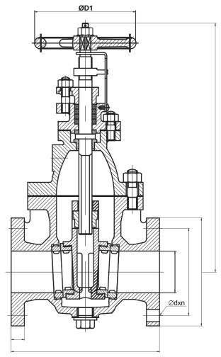 JIS Gate Valve teknik çizim