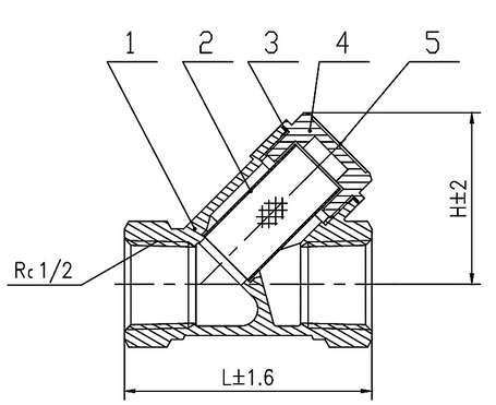Bronze Threaded Y Type Strainer teknik çizim