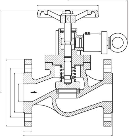 Quick Closing Valve Straight Type teknik çizim