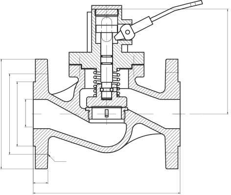Spring Loaded Straight Type Self Closing Valve teknik çizim
