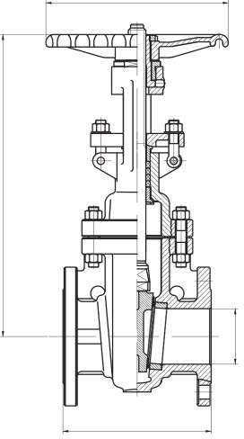 Gate Valve Class 150 - 300 - 600 teknik çizim