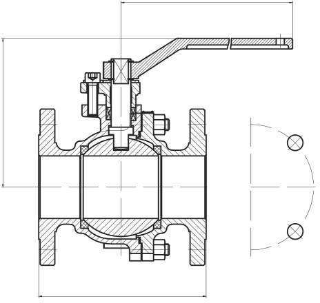 Küresel Vana Class 150 - 300 - 600 teknik çizim